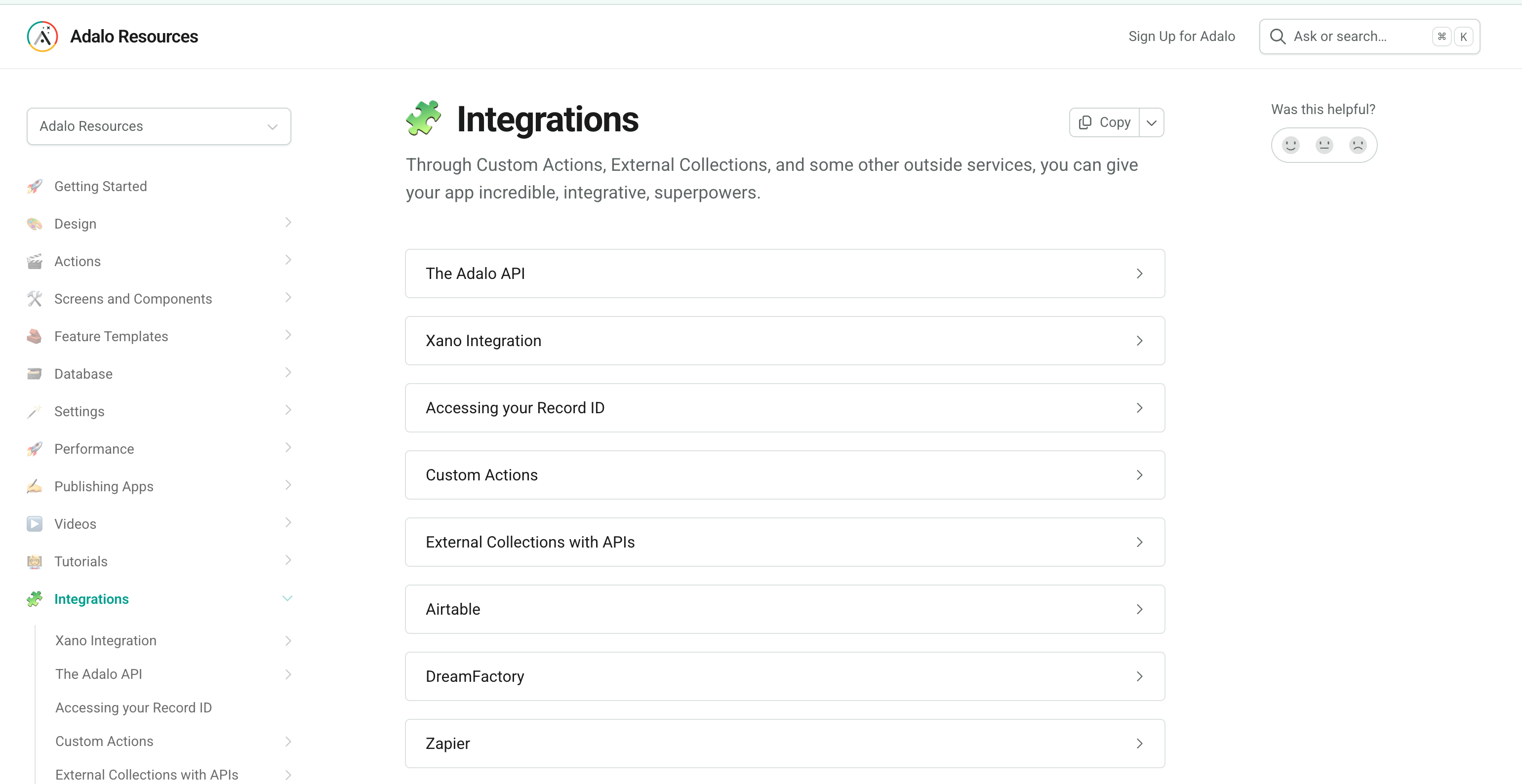 Integraciones Adalo - Conectores y compatibilidades con otras herramientas