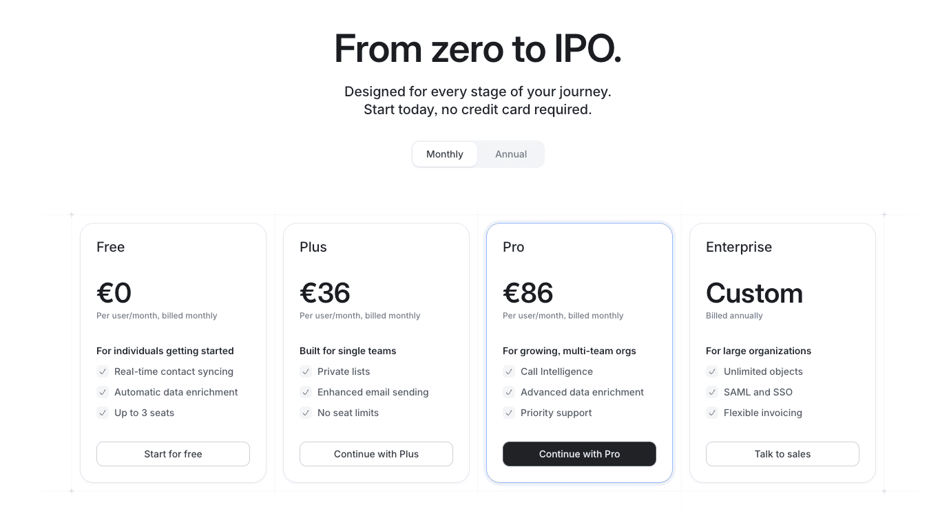Attio Pricing - Detailed plans and prices