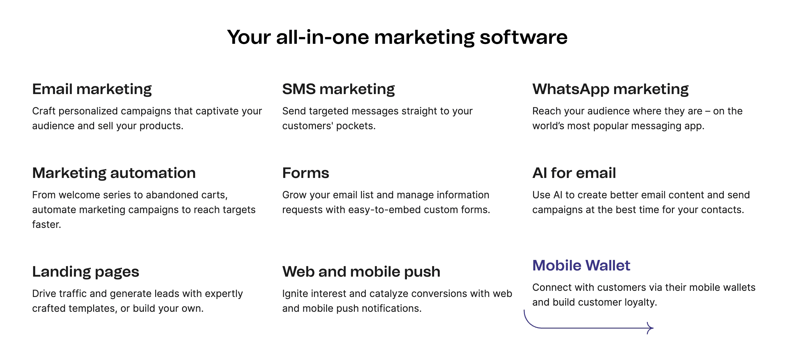 Funcionalidades Brevo - Vista general de capacidades y herramientas disponibles