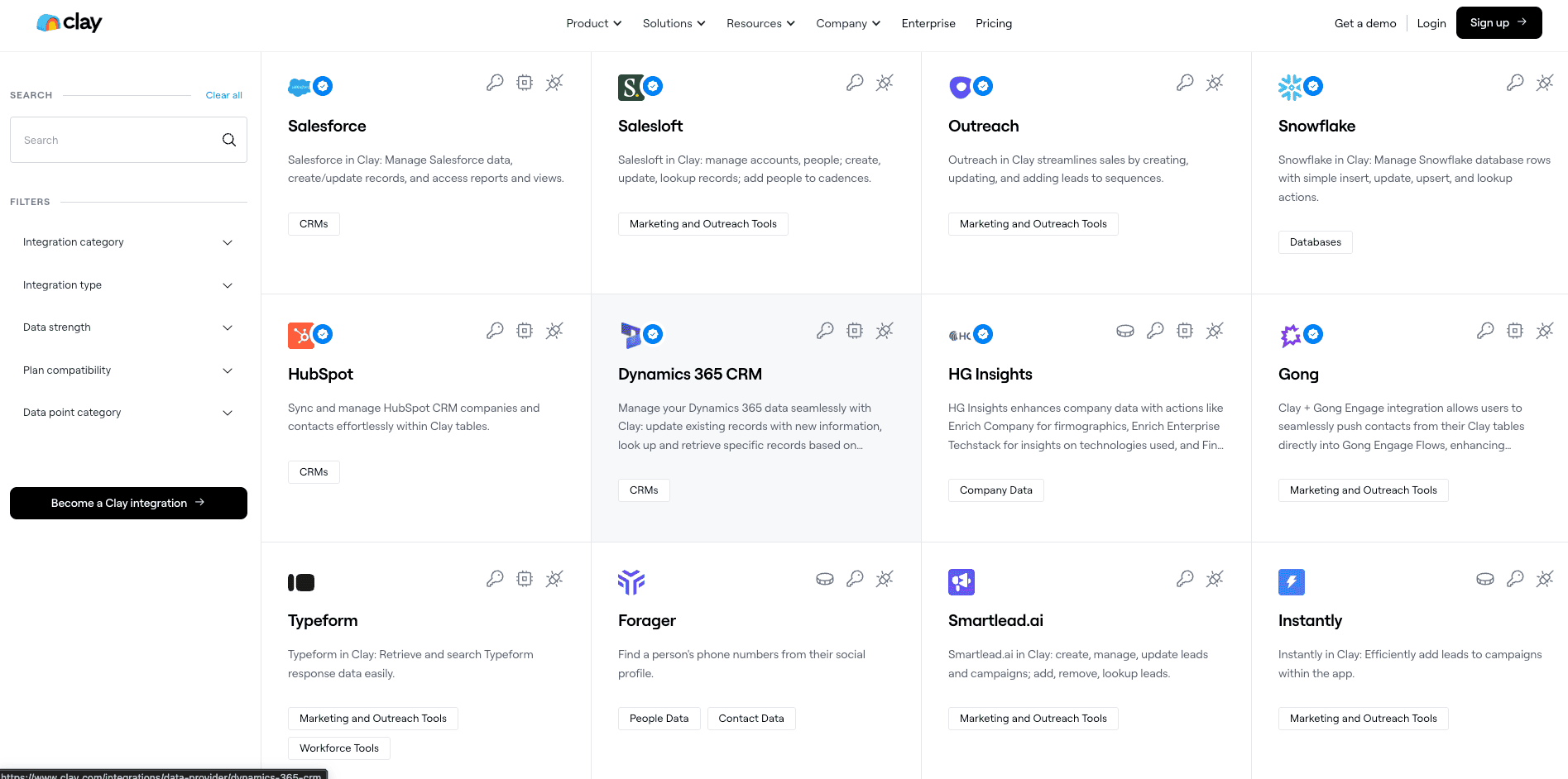 Intégrations Clay - Connecteurs et compatibilités avec autres outils