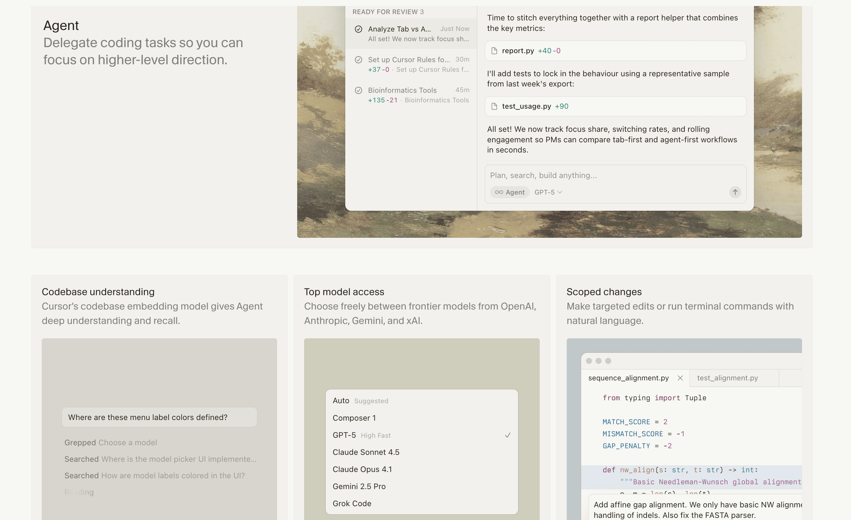 Cursor Features - Overview of capabilities and available tools