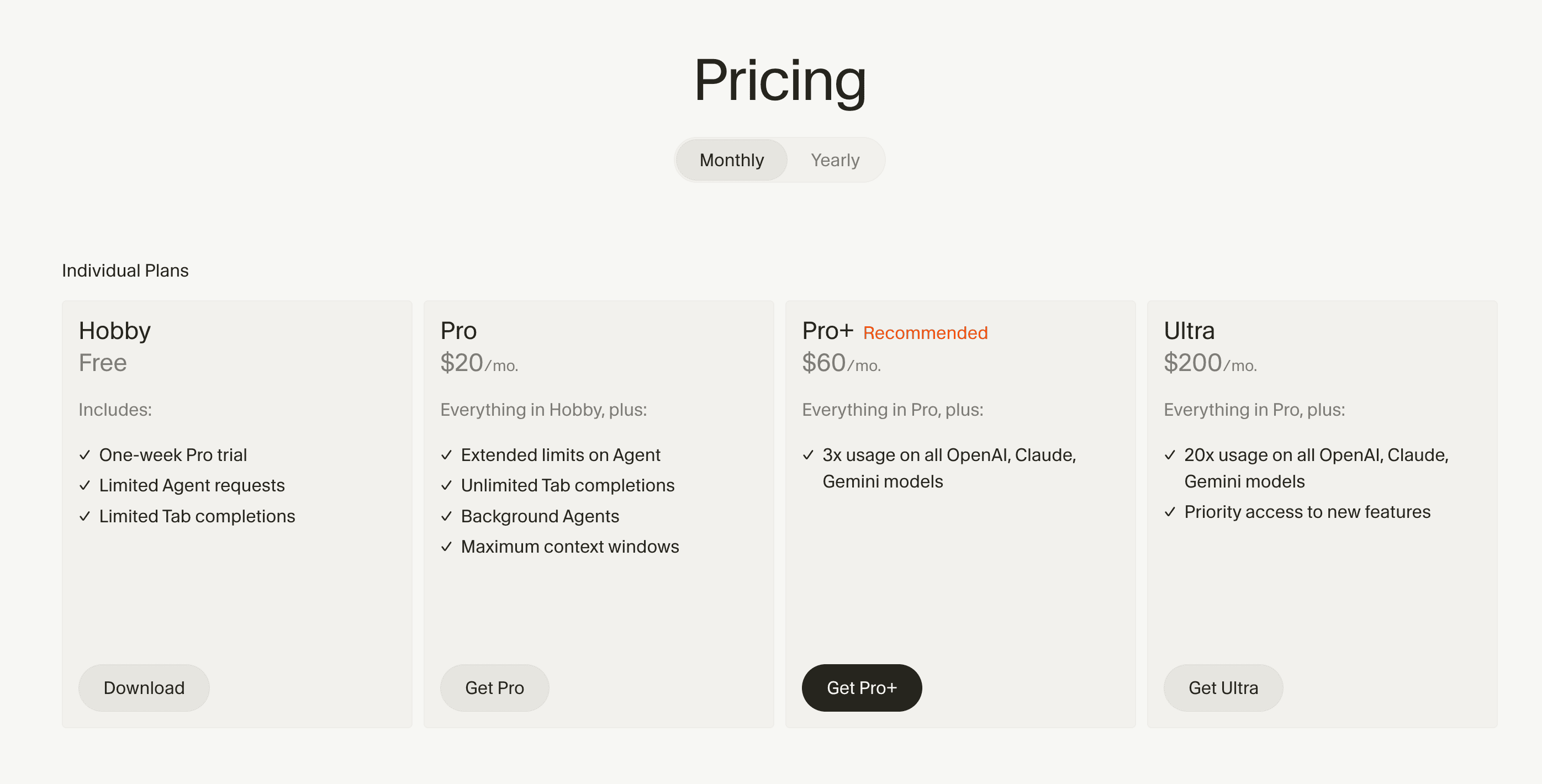 Tarification Cursor - Plans et prix détaillés pour 2026