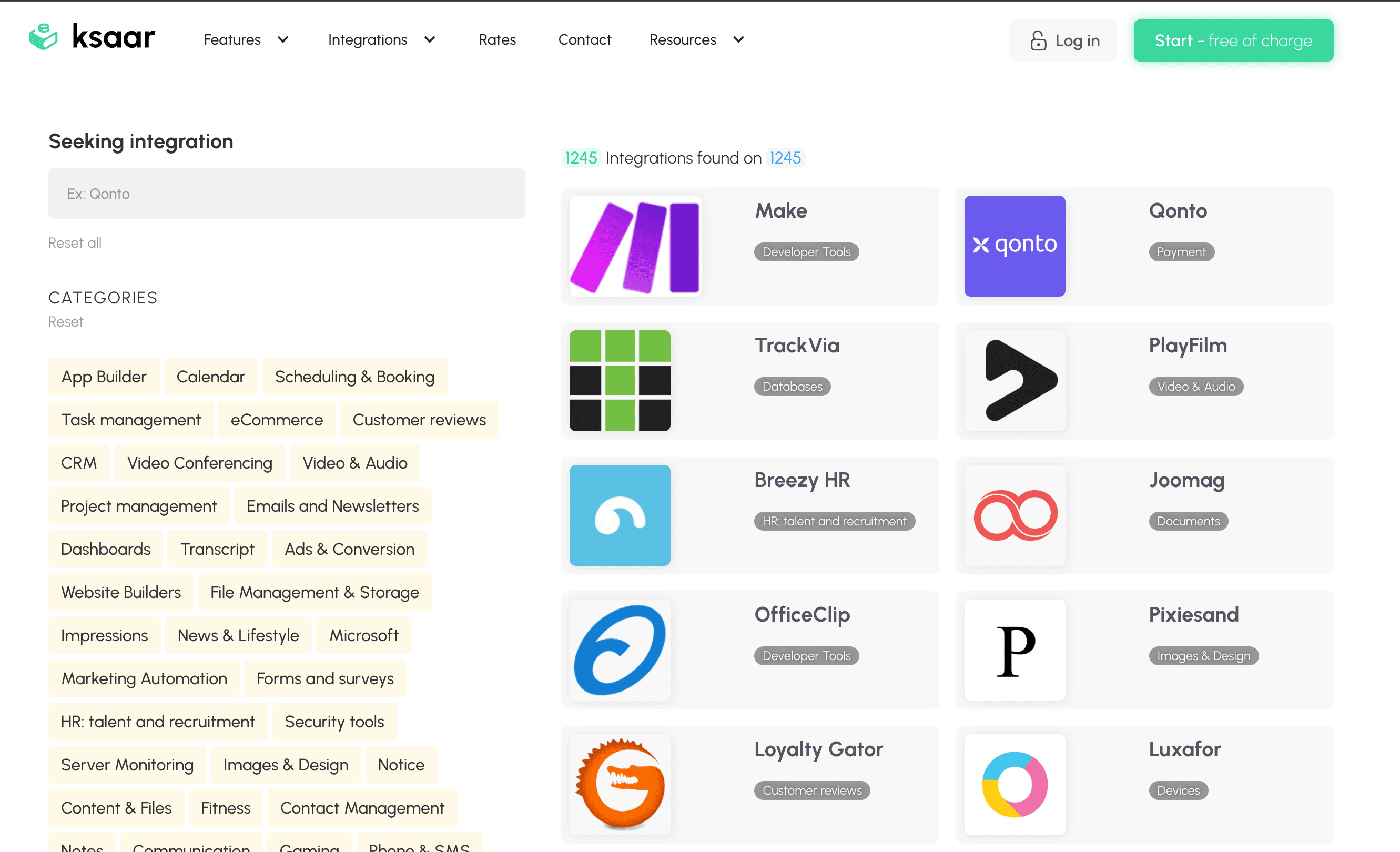 Intégrations Ksaar - Connecteurs et compatibilités avec autres outils