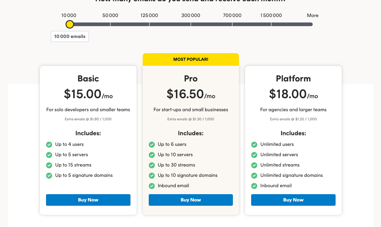 Postmark Pricing - Detailed plans and prices for 2026