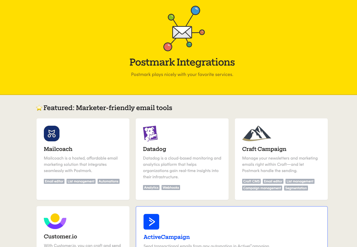 Postmark Integrations - Connectors and compatibility with other tools