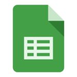 Logo de Google Sheets avec icône de tableau vert et nom de produit