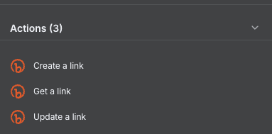 List of Bitly actions and triggers available in n8n